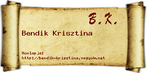 Bendik Krisztina névjegykártya