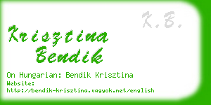 krisztina bendik business card